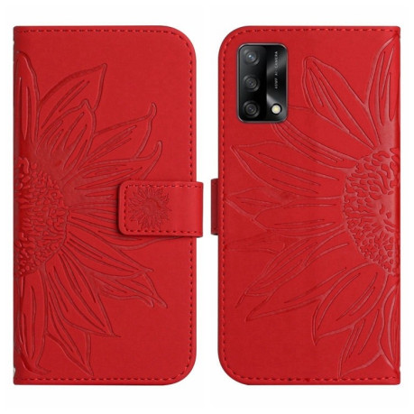 Чехол-книжка Skin Feel Sun Flower для OPPO A74 4G - красный