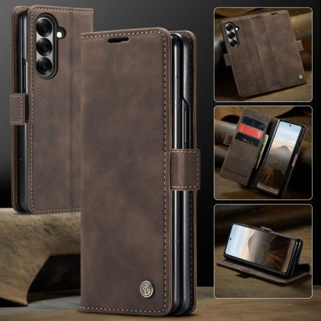 Чехол-книжка CaseMe-013 Multifunctional на Samsung Galaxy Fold 7 - кофейный