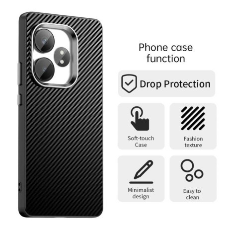 Ударозахисний чохол HMC Carbon Fiber Series IMD на Realme GT 6T - чорний