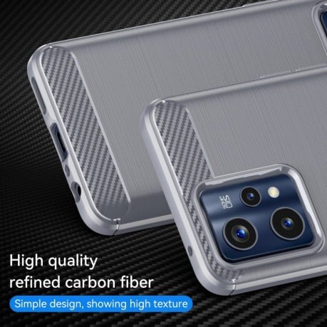 Чехол Brushed Texture Carbon Fiber на Realme 9 Pro Plus - серый