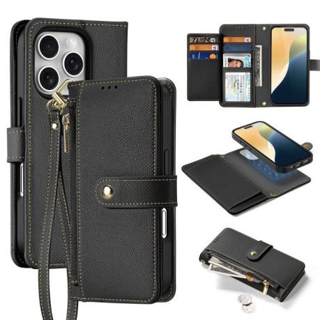 Чехол-книжка DUX DUCIS Lawa Series 2 in 1 Wallet Zipper Detachable MagSafe на iPhone 16 Pro Max - черный