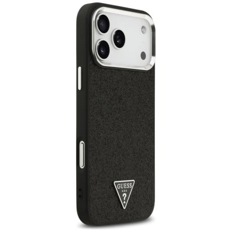 Оригінальний чохол Guess Glitter Triangle Logo з MagSafe на iPhone 17 Pro Max - Black