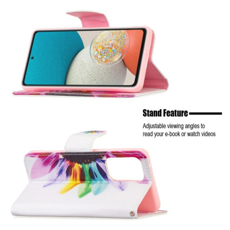 Чехол-книжка Colored Drawing Pattern для Samsung Galaxy A53 5G - Sun Flower