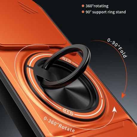 Ударостійкий чохол Lens Sliding Window Multifunctional Magnetic Shockproof зі шторкою камери для Xiaomi Poco X8 Pro 5G — чорний