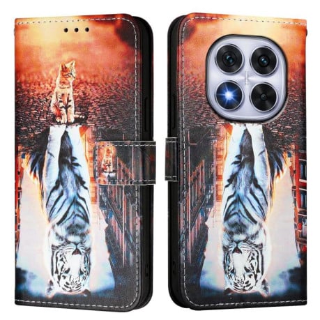 Чохол-книжка Colored Drawing Pattern Plain Weave Leather для Xiaomi Redmi Note 14 Pro 5G/Poco X7 - кольоровий