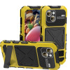 Протиударний металевий чохол R-JUST Dustproof на iPhone 15 Plus - жовтий