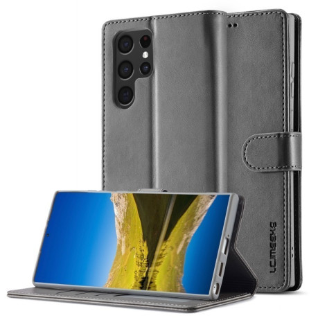 Чоловіча книжка LCIMEEKE Calf Texture на Samsung Galaxy S25 Ultra 5G - сірий