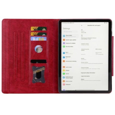 Чехол-книжка Cat Buckle Leather на Xiaomi Redmi Pad 2 - красный