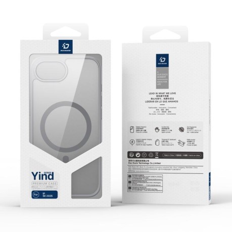 Чехол-книжка DUX DUCIS Yind Series MagSafe TPU Hybrid PC на  для iPhone 16e - серый