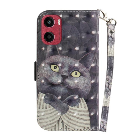 Чехол-книжка 3D Painting для Motorola Moto G05 / E15 5G Global - Cat