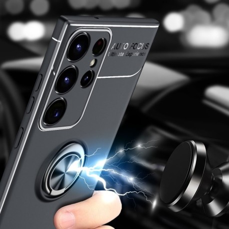 Ударозахисний чохол Metal Ring Holder для Samsung Galaxy S23 Ultra 5G - чорний