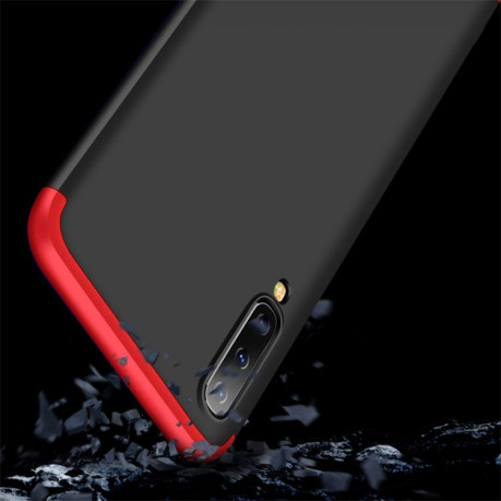Чехол GKK Three Stage Splicing Full Coverage на Samsung Galaxy A50/A30s/A50s-темно-красный