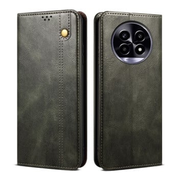 Чохол-книжка Simple з еко-шкіри Crazy Horse з воском на Realme 13 Pro 5G - зелений