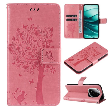 Чохол-книжка Happy Cat Pattern для Xiaomi Redmi Note 14 Pro / 14 Pro+ 5G - рожевий