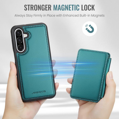 Чехол JEEHOOD J05 Business Magnetic Style RFID Leather для Samsung Galaxy A36 - синий