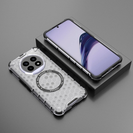 Протиударний чохол Honeycomb Magnetic Ring Shockproof на Realme 13 Pro 5G Global - білий