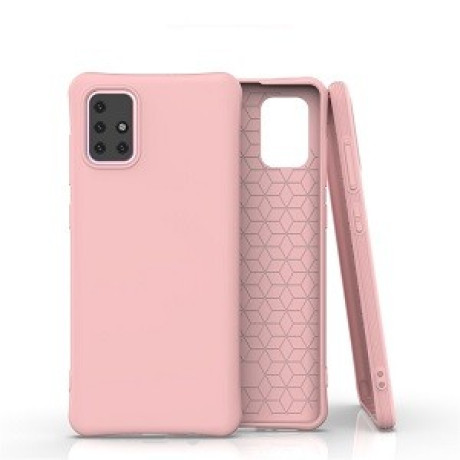 Противоударный силиконовый чехол Solid Color TPU Slim на Samsung Galaxy A71 - розовый