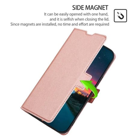 Чехол-книжка Voltage Side Buckle на Infinix Note Edge 5G — розовое золото