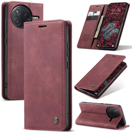 Чохол-книжка CaseMe-013 Multifunctional на Xiaomi Poco F7 Pro / F7 Ultra - червоний