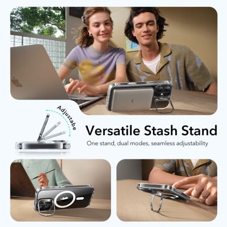 Оригинальный чехол ESR Classic Hybrid с подставкой Kickstand и с MagSafe на iPhone 17 - Clear