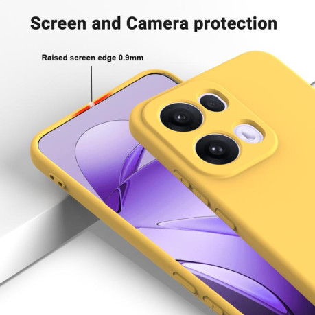 Силиконовый чехол Solid Color Liquid Silicone на OPPO Reno13 Pro 5G - желтый