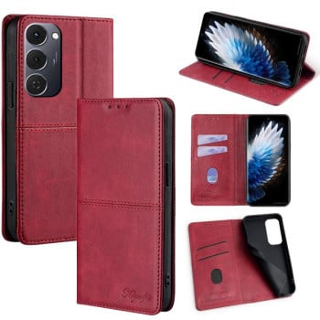 Чехол-книжка Cow Texture Magnetic на Tecno Spark 40 Pro+ 4G — красный