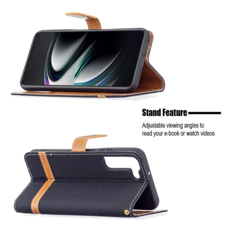 Чохол-книжка Color Matching Denim Texture Samsung Galaxy S22 Plus 5G - чорний