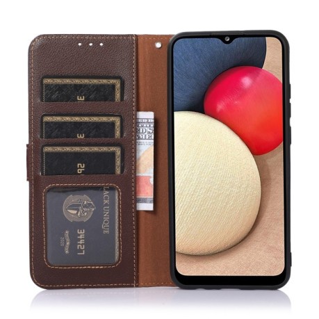 Чехол-книжка KHAZNEH Litchi Texture для OnePlus 10 Pro 5G - коричневый