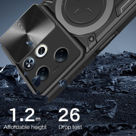 Противоударный чехол CD Texture Sliding Camshield Magnetic Holder на Infinix Smart 8 Plus - розовый