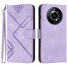 Чехол-книжка Line Pattern Skin Feel Leather для Realme 11 - фиолетовый
