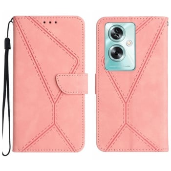 Чохол-книжка Stitching Embossed Leather для OPPO Reno11 F 5G/F25 Pro 5G - рожевий