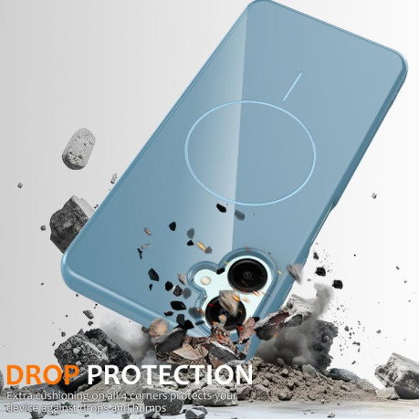 Протиударний чохол Glossy TPU Shockproof MagSafe для Samsung Galaxy А06 5G - синій