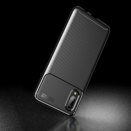 Ударозащитный чехол HMC Carbon Fiber Texture на Samsung Galaxy A02 / M02 - черный