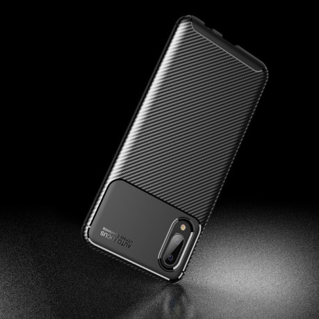 Ударозащитный чехол HMC Carbon Fiber Texture на Samsung Galaxy A02 / M02 - коричневый