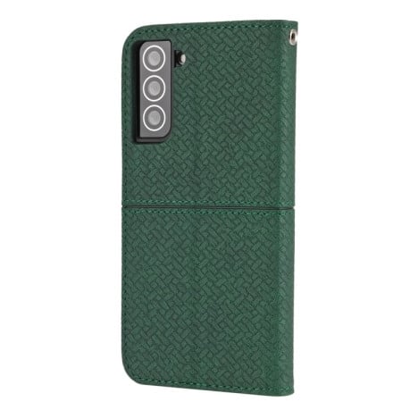 Чехол-книжка Woven Texture для Samaung Galaxy S22 5G - зеленый