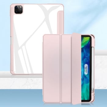 Противоударный чехол-книжка Mutural Pinyue Series для iPad Pro 12.9 (2021) - розовый