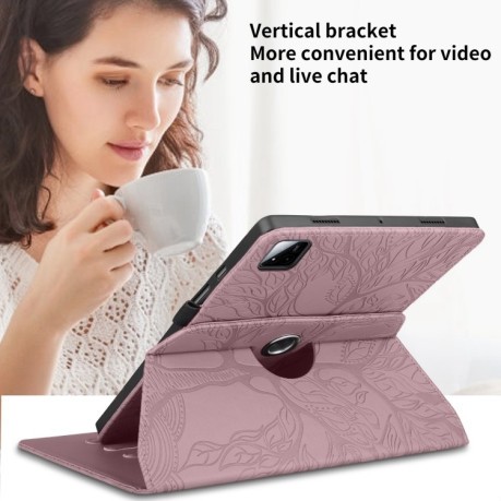 Чехол-книжка Tree Life Embossed Rotation Leather для Xiaomi Pad 7 / 7 Pro - розовое золото