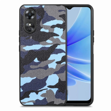 Противоударный чехол Camouflage для OPPO A17 - синий