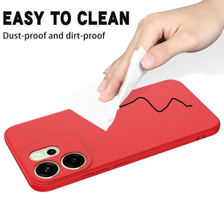 Силиконовый чехол Solid Color Liquid Silicone на OPPO Reno14 F 5G Global - красный