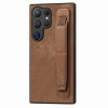 Протиударний чохол Wristband Leather Back для Samsung Galaxy S24 Ultra 5G - коричневий