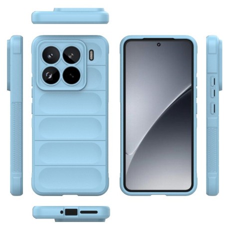 Силиконовый чехол Magic Flannel для Xiaomi 15 Pro - голубой