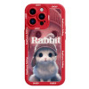 Силіконовий чохол Liquid Silicone Oil Painting Rabbit на iPhone 15 Pro - червоний