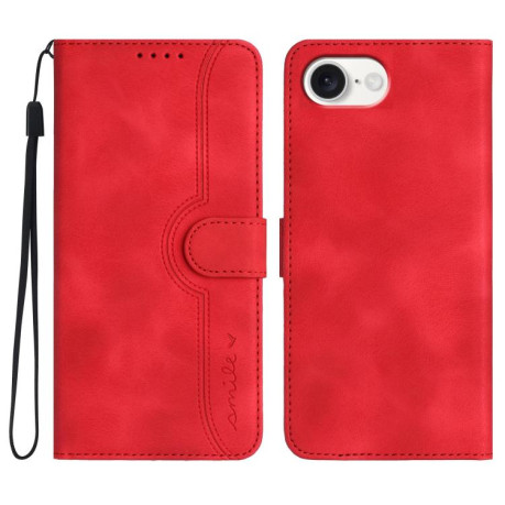 Чехол-книжка Skin Feel Heart Amile для iPhone 16e - красный