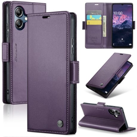 Чехол-книжка CaseMe 023 Butterfly Buckle Litchi Texture RFID Anti-theft Leather на Samsung Galaxy A07 / A06 - фиолетовый