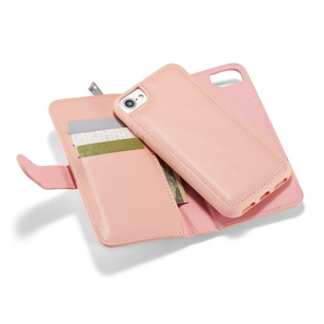 Чохол-гаманець Plain Texture Zipper на iPhone SE 3/2 2022/2020/8/7 - рожевий