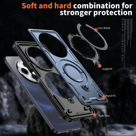Протиударний чохол MagSafe Holder Armor PC Hybrid для Xiaomi Redmi 14C 5G - синій