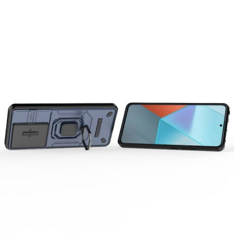 Противоударный чехол Sliding Camshield для Xiaomi Redmi Note 13 Pro 5G/Poco X6 5G - синий
