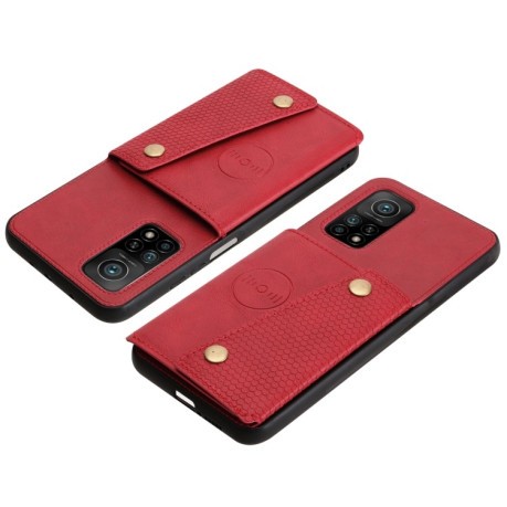 Противоударный чехол Magnetic with Card Slots на Xiaomi Mi 10T / 10T Pro - красный