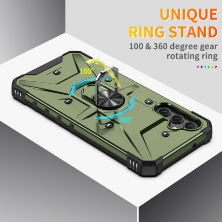 Противоударный чехол EsCase Ring Holde для Samsung Galaxy A14 5G - зеленый