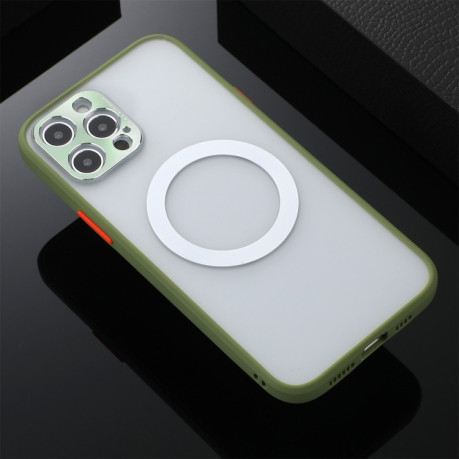 Противоударный чехол Skin Feel Magsafe Series на iPhone 12 Pro - зеленый
